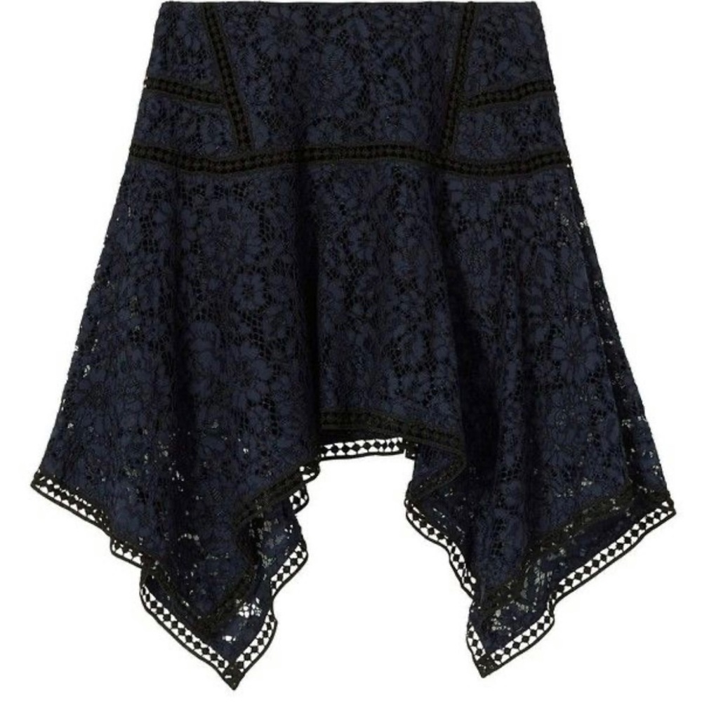 Veronica Beard Asymmetrical Floral Lace Skirt - Size 6
